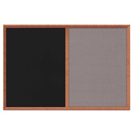 United Visual Products Enclosed Corkboard, 1 Door, 60"x36", 4" Fra, UV3424-SATIN-BUFF UV3424-SATIN-BUFF